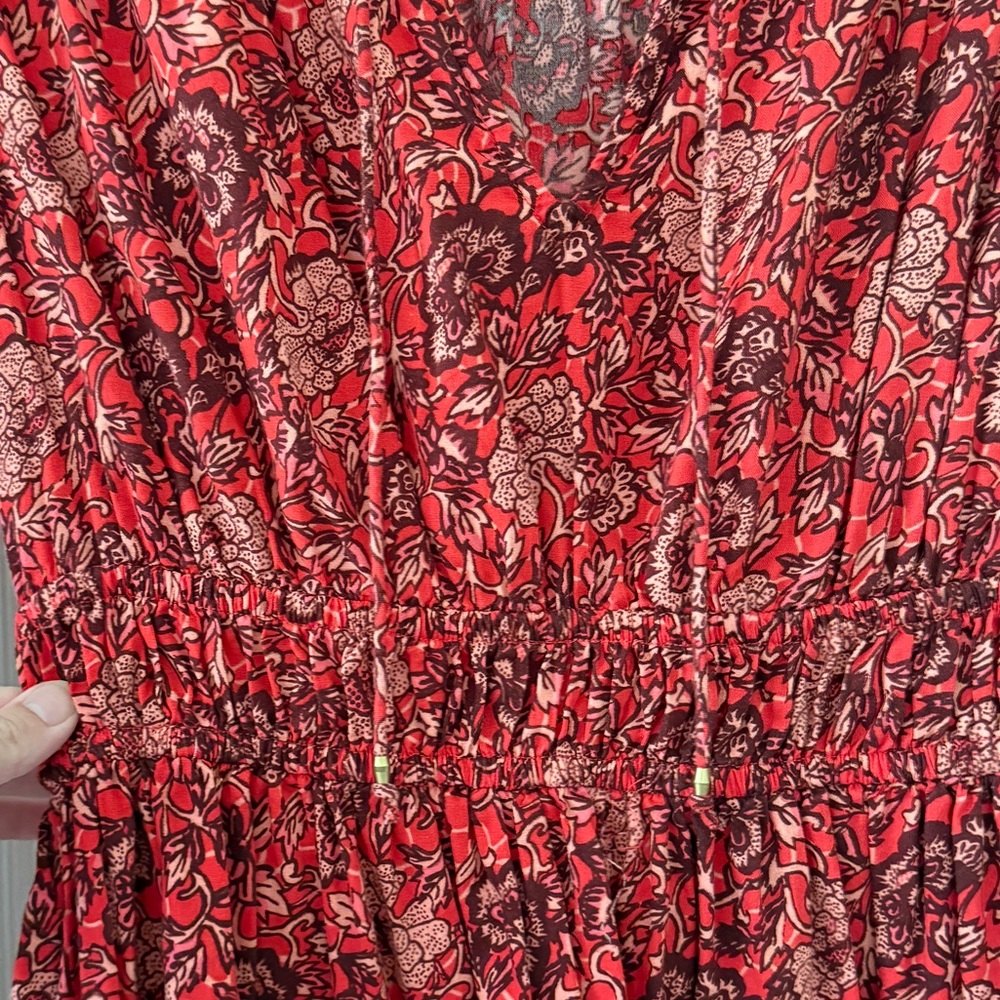 Ulla Johnson Mini Ruffle Liv Red Floral Dress | size 0 - Picture 6 of 10